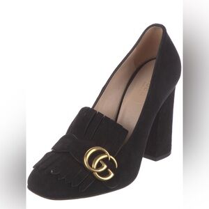 Gucci Black Heels with Gold Accent